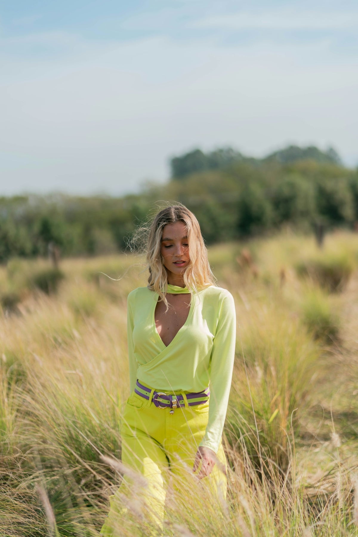 a person in a field