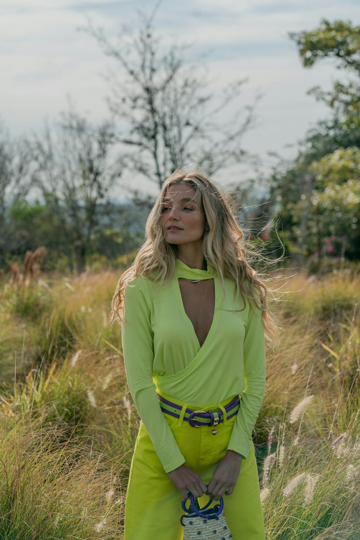 a person in a green dress